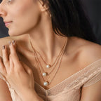 Gold Plated Pearl Layer Necklace