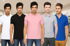 Poly Matte Solid Half Sleeves Mens Polo T-Shirt Pack Of 5