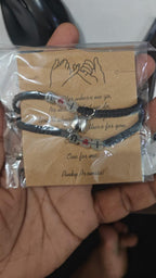 2pcs Couple Glow In The Dark Bead Decor Bracelet Men & Women